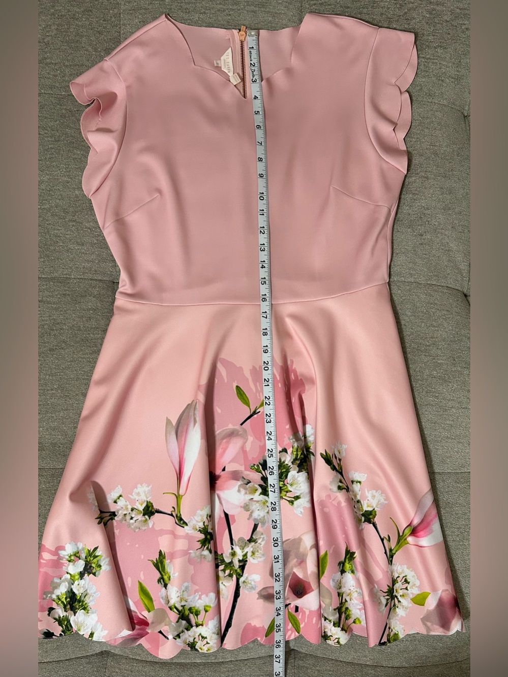 Ted Baker Pink Floral Fit-and-Flare Dress - Picture 7 of 13
